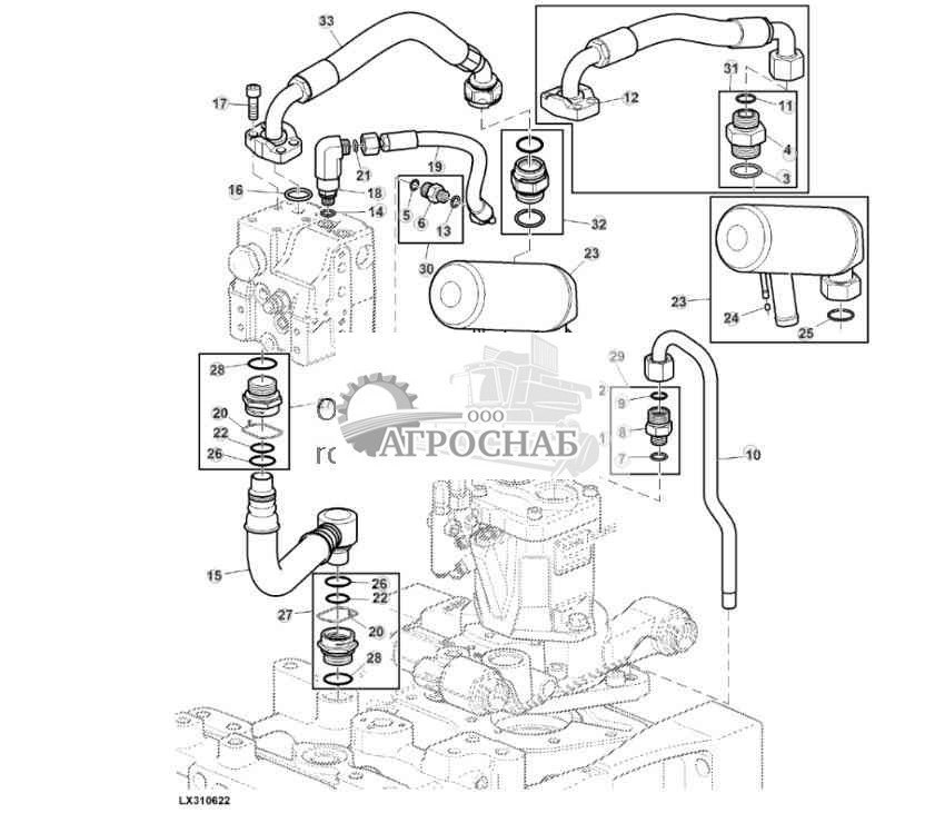 БАК ГИДРАВЛИЧЕСКОГО МАСЛА, МАСЛОПРОВОДЫ (ГИДРОНАСОС 45 КУБ. СМ) 